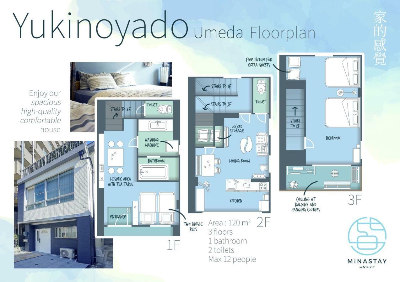 Yukinoyado Umeda Apartment Osaka Exterior photo